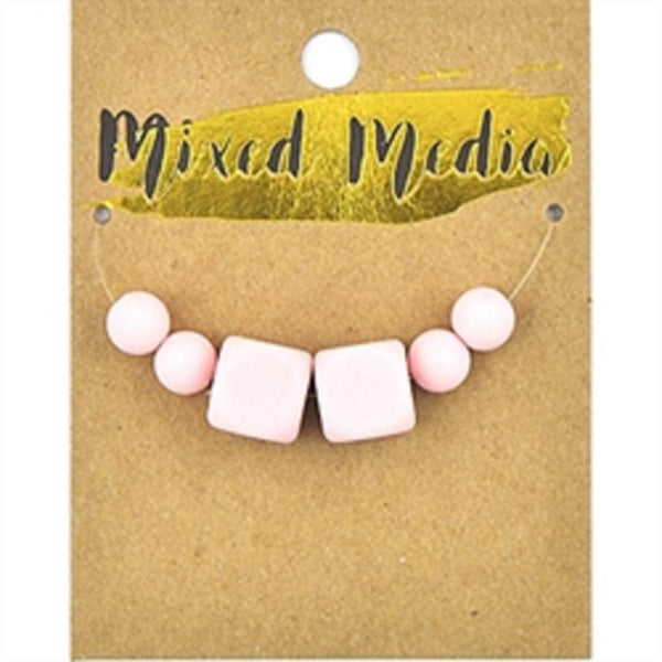 AussieSuperStore Jewellery Making Supplies Silicone Pink Cube & Round Beads Silicone Pink Cube & Round Beads | Jewellery Making Beads | Jewellery Making Supplies 9323823209056 MM2006